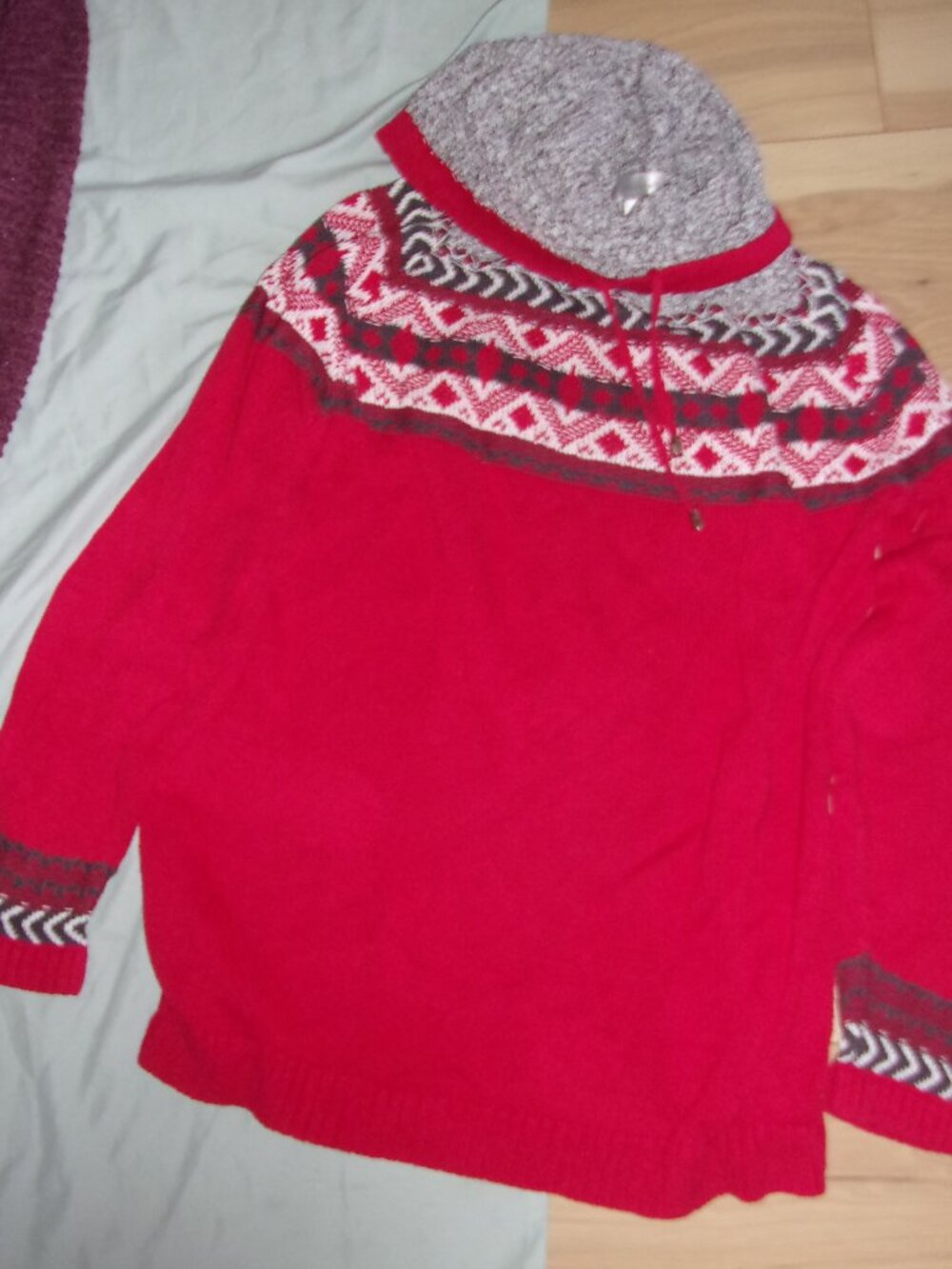 size medium womens red   casual dress cowl neck knit sweater